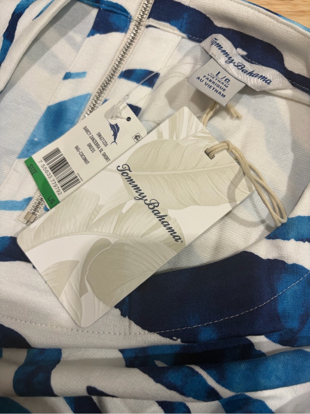 NWT Tommy Bahama Darcy Zanzebra Turquoise White Zebra Print Dress Resort - Picture 6 of 6